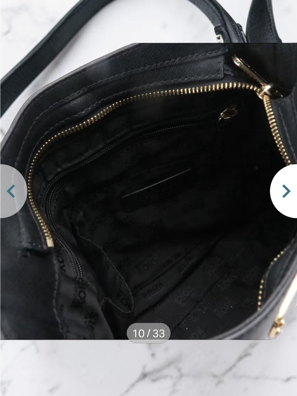 Michael Kors Black Jet Set Crossbody Bag Saffiano Leather Gold Hardware - Picture 5 of 6